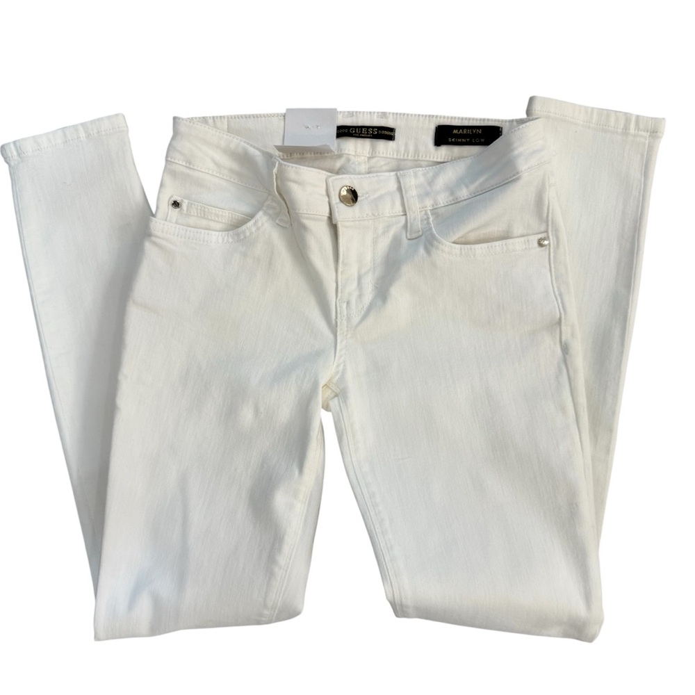 NWT Guess Brand Women's White Marilyn Skinny Low Jeans Size 25